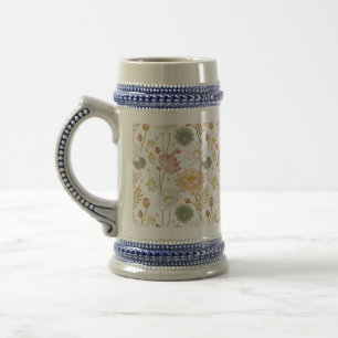 Jarra De Cerveza Chinoiserie Elegant Lotus Flowers Gold Pink