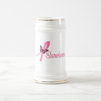 Jarra De Cerveza Cinta del superviviente del cáncer de pecho