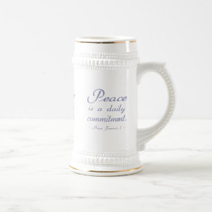 Jarra De Cerveza Cita de Compromiso Diario de Paz