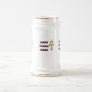 Jarra De Cerveza Cita de la vida del Ankh egipcio - Llave dorada de