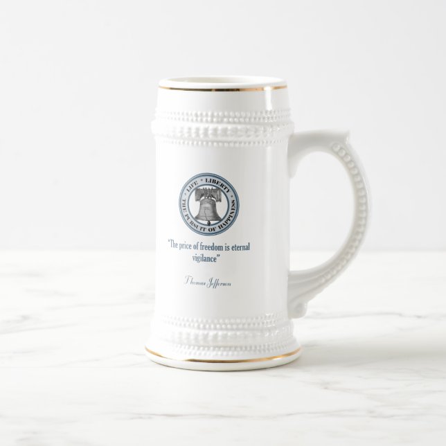 Jarra De Cerveza Cita de Thomas Jefferson (Vigilancia) (Derecha)