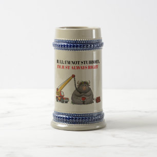 Jarra De Cerveza Cita divertida de toro terco - Humor siempre tengo