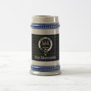 Jarra De Cerveza Clan Abercrombie Escudo Badge & Tartan Personaliza