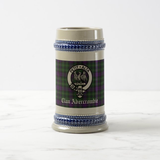 Jarra De Cerveza Clan Abercrombie Escudo Badge & Tartan Personaliza (Centro)