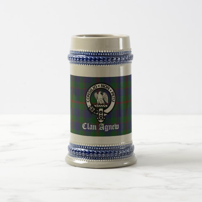 Jarra De Cerveza Clan Agnew Escudo escocesa y Personalizado de Tart (Centro)
