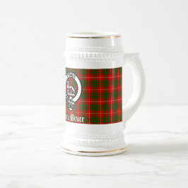 Jarra De Cerveza Clan Bruce Escudo Badge & Tartan Personalizado