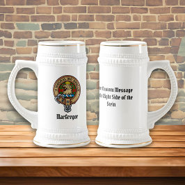 Jarra De Cerveza Clan Gregor Escudo sobre Tartán Beer Stein