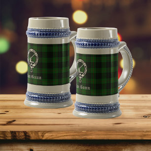Jarra De Cerveza Clan Gunn Escudo Badge & Tartan