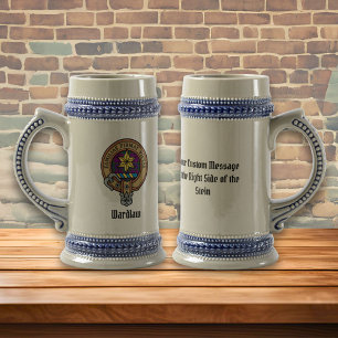 Jarra De Cerveza Clan Wardlaw Escudo sobre Tartán