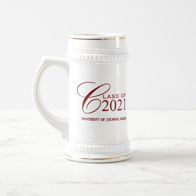 Jarra De Cerveza Clase 2021 - Mugs de regalo de graduación personal (Izquierda)