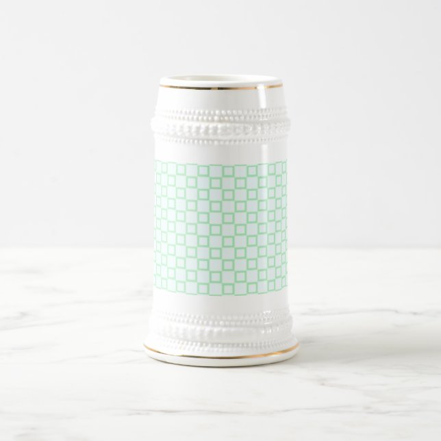 Jarra De Cerveza Clásico blanco y verde menta Stein Mug (Centro)