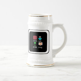 Jarra De Cerveza "Cocina. Come. Beba. Blog". Stein