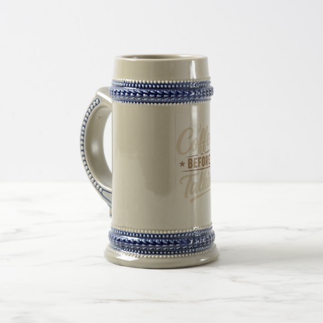 Jarra De Cerveza 👉 Coffee Before Talkie – Funny Coffee Lover (Anverso izquierdo)