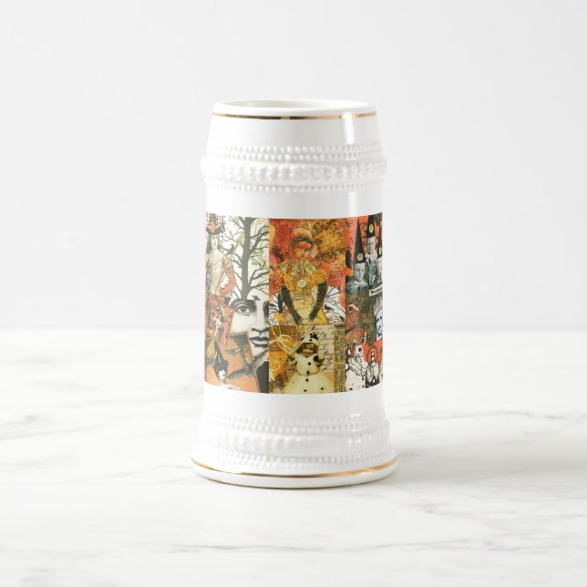 Jarra De Cerveza Collage de Halloween (Centro)