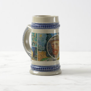Jarra De Cerveza Collage Portrait – Van Gogh-style Pictorial Art