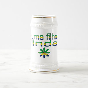 Jarra De Cerveza Colores de la bandera de Filha Linda el Brasil del
