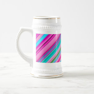 Jarra De Cerveza Colores Vibrantes de Arcoíris Rayas Patrón-21056