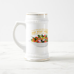 Jarra De Cerveza Coma tus verduras Cita cuenco de ensaladas frescas