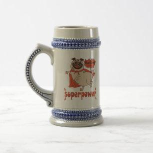 Jarra De Cerveza Comer es mi sobrenombre rojo cloak pug estilo cómi