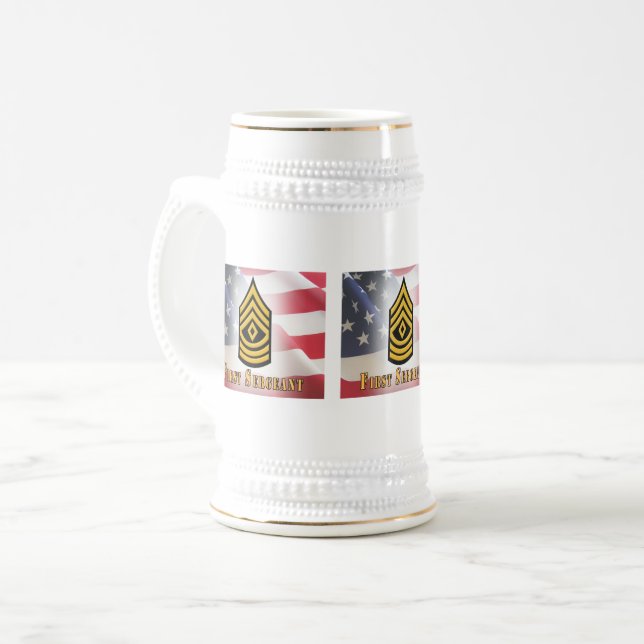 Jarra De Cerveza Company First Sergeant Gift White Mug (Anverso izquierdo)