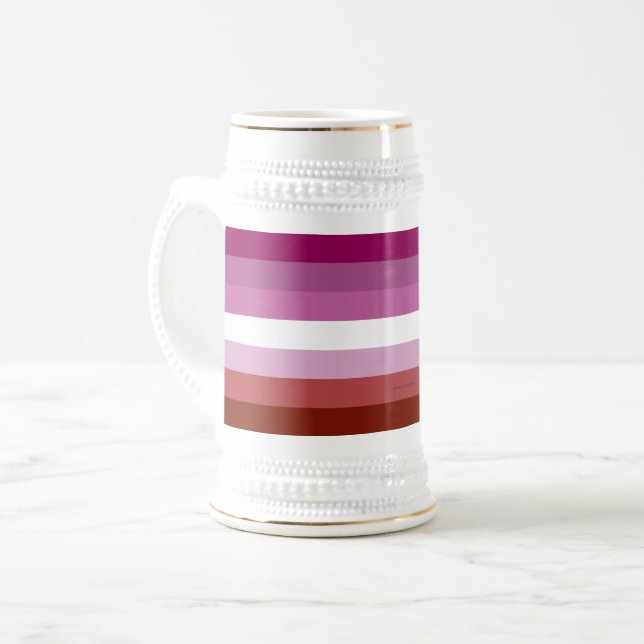 Jarra De Cerveza Comunidad femenina de la bandera del orgullo lésbi (Anverso izquierdo)