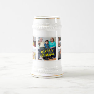 Jarra de cerveza con collage de fotos personalizad