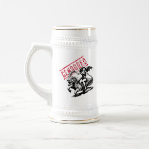 Jarra de cerveza con diseño de piloto de dragón vi