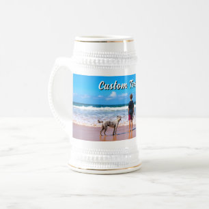 Jarra de cerveza con foto de tu mascota regalo tex