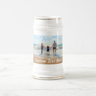 Jarra de cerveza con foto regalo con nombre de tex