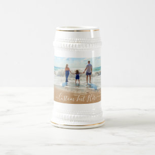 Jarra de cerveza con foto y texto personalizados c