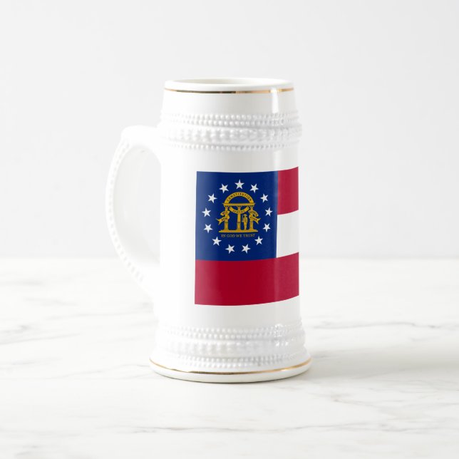 Jarra de cerveza con la bandera de Georgia (Anverso izquierdo)