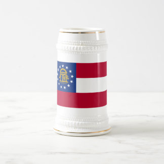 Jarra de cerveza con la bandera de Georgia