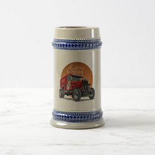 Jarra De Cerveza Concepto de auto de carrera retro personalizado