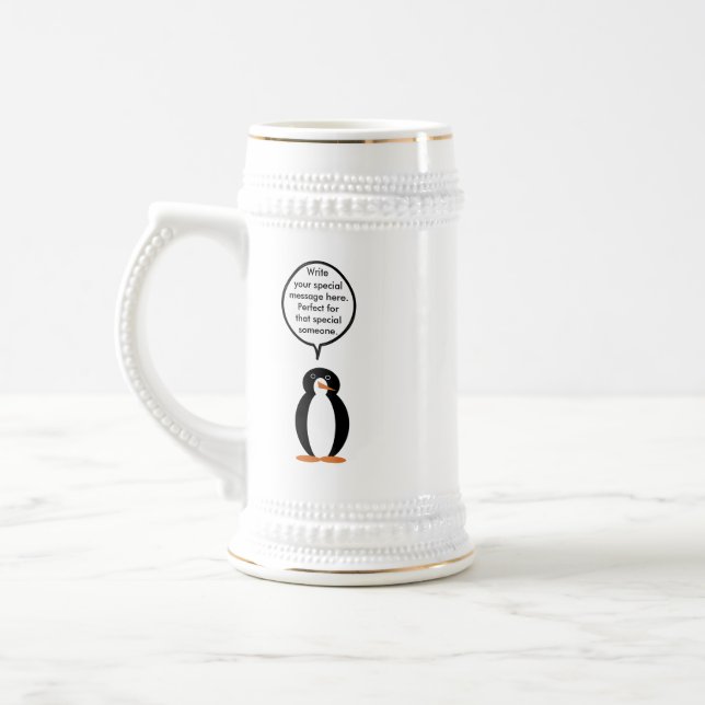 Jarra De Cerveza Concurso de cumpleaños con la Sra. Penguin persona (Izquierda)