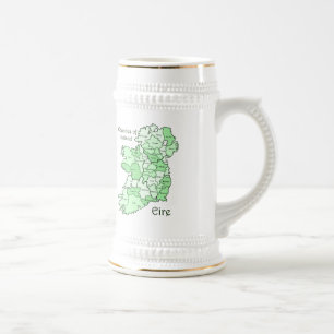 Jarra De Cerveza Condados del mapa de Irlanda