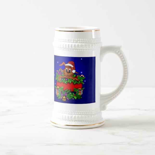 Jarra De Cerveza Conejo de navidades (Derecha)