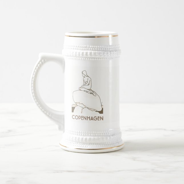 Jarra De Cerveza Copenhague Boceto Elegante Dinamarca (Izquierda)