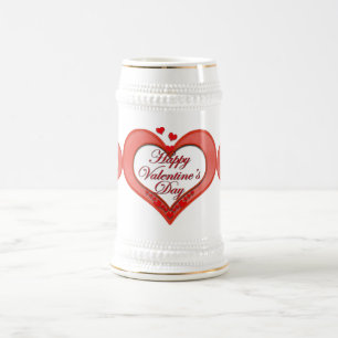 Jarra De Cerveza Corazón Rojo Beaded Valentine