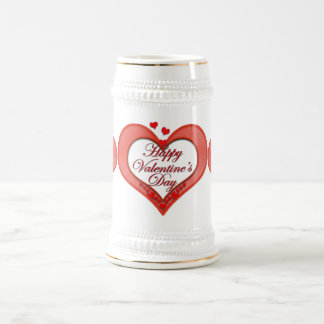 Jarra De Cerveza Corazón Rojo Beaded Valentine
