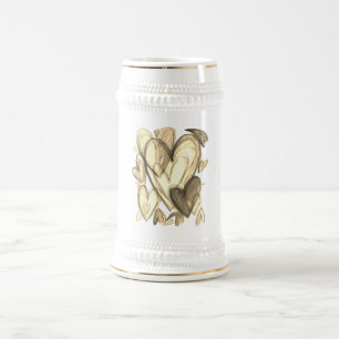 Jarra De Cerveza Corazones de curación Art Mug