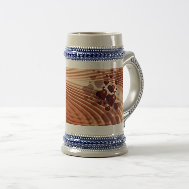 Jarra De Cerveza Corazones vibrantes 22 oz Stein (Anverso derecho)