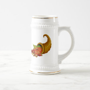 Jarra De Cerveza Cornucopia Thanksgiving Naranja Stein