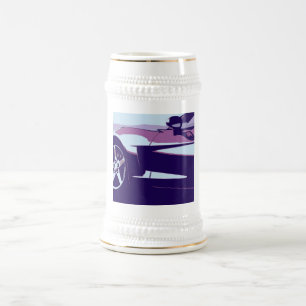 Jarra De Cerveza Corvette de arte pop morado