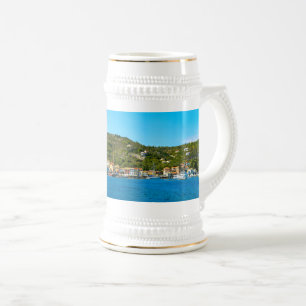 Jarra De Cerveza Costa del puerto de Antipaxos Mug