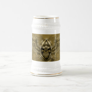 Jarra De Cerveza Cráneo medieval gótico del caballero de Templar