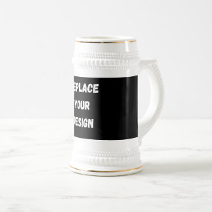 Jarra De Cerveza Crear su propio diseño personalizado negro