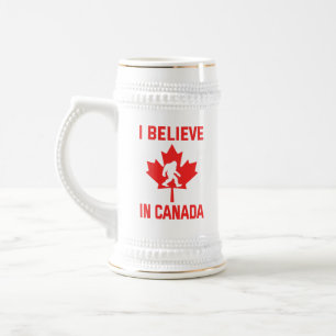 Jarra De Cerveza Creo en Canadá - Bigfoot Divertido