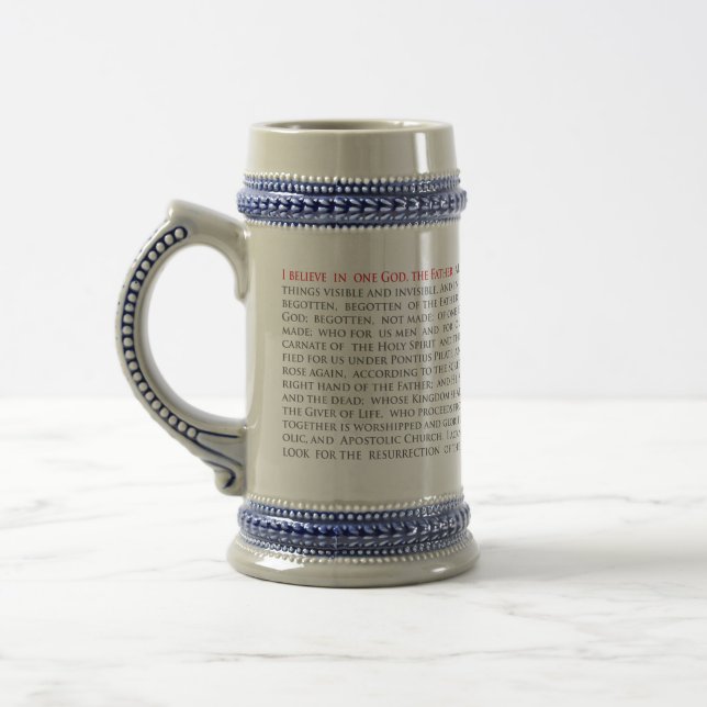Jarra De Cerveza Cristiano ortodoxo Nicene Creed 22oz Stein (Izquierda)