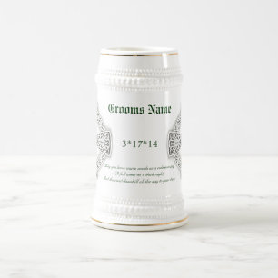Jarra De Cerveza Cruz céltica Stein de la bendición irlandesa de
