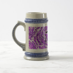 JARRA DE CERVEZA CRUZ NEGRA Y ROSA CON FONDO PURPLE